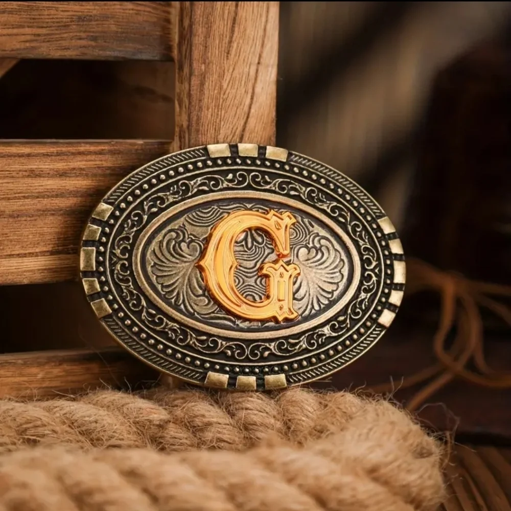New Men's Western Cowboy Monogram Letter Initial G Belt Buckle